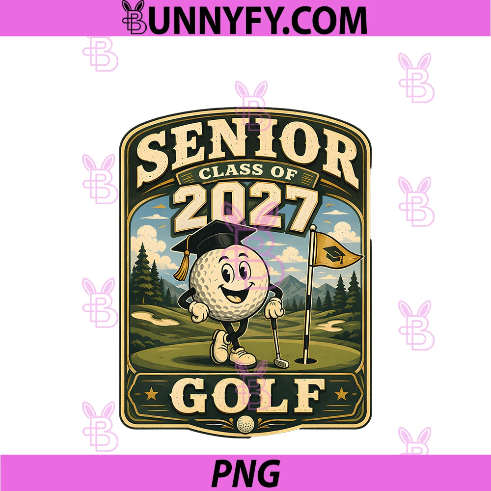 Senior 2027 Class Of 2027 Golf PNG, Graduation Student PNG
