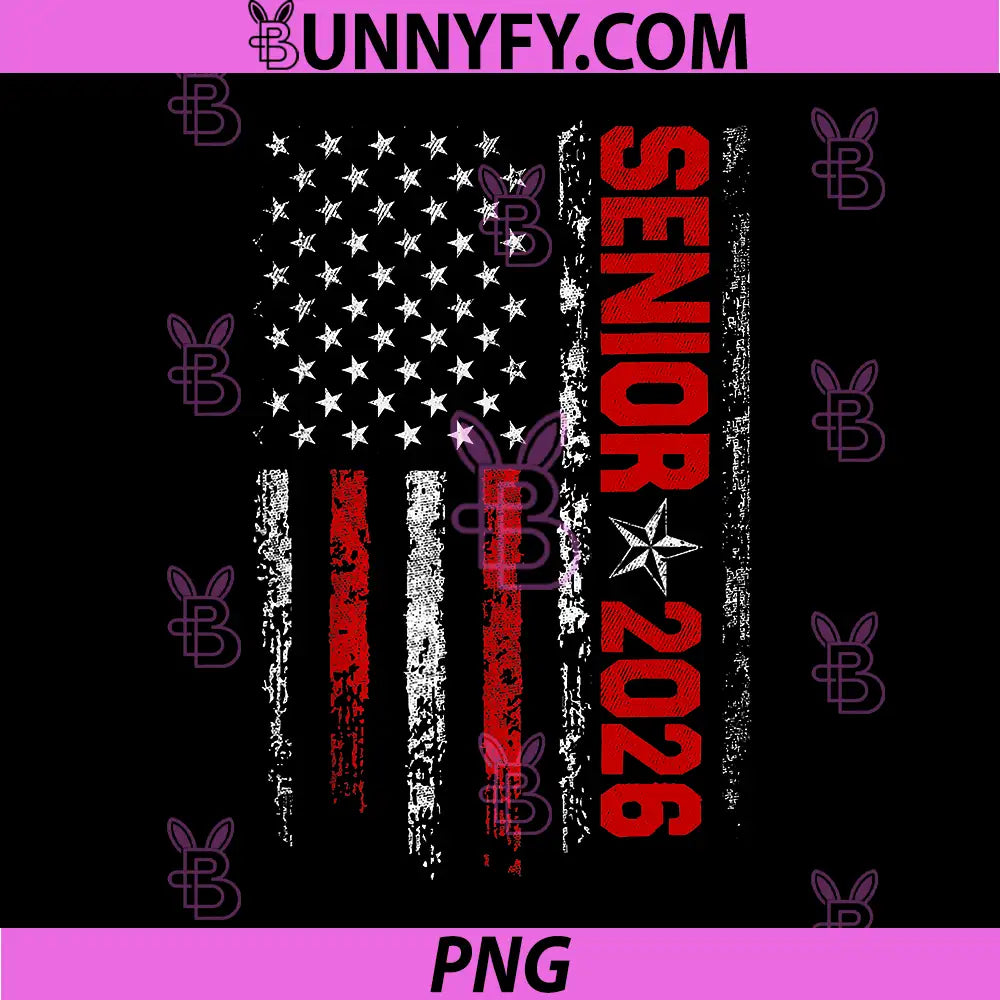 Senior Class of 2026 PNG, Back to High School American PNG, USA Flag PNG 