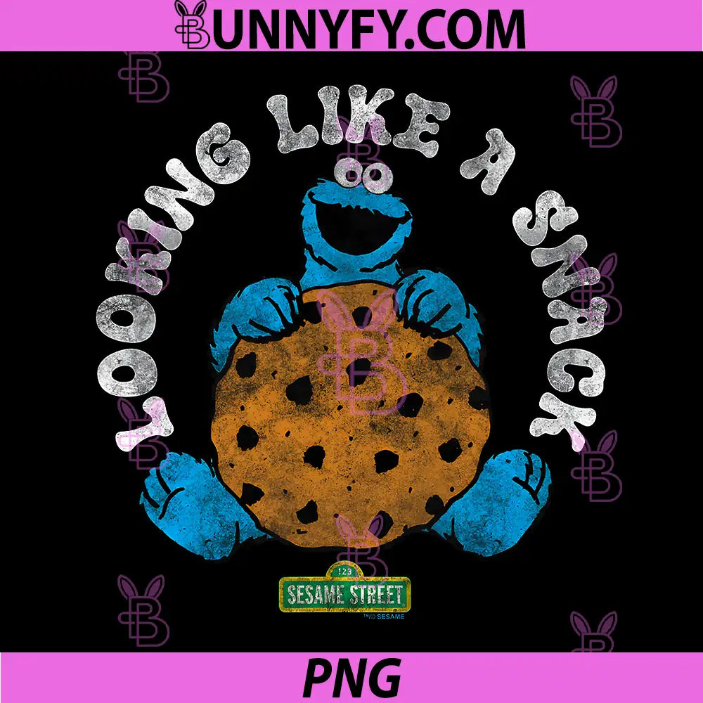 Sesame Street Cookie Monster PNG, Snack Big Cookie PNG