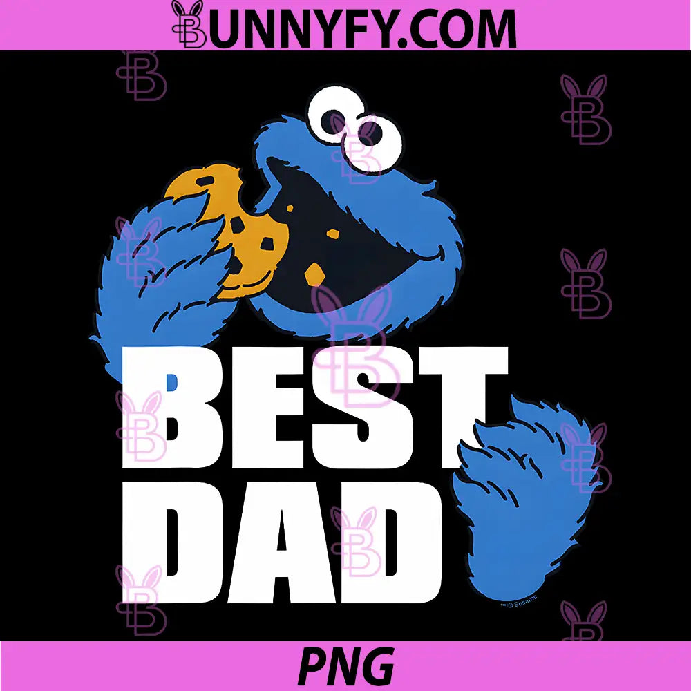 Sesame Street Fathers Day PNG, Cookie Monster Best Dad PNG