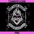 Set Your Heart Ablaze Sacred Art PNG, Flaming Heart Sword PNG