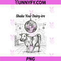 Shake Your Dairy-Ere PNG, Dancing Cow Disco Farmer PNG