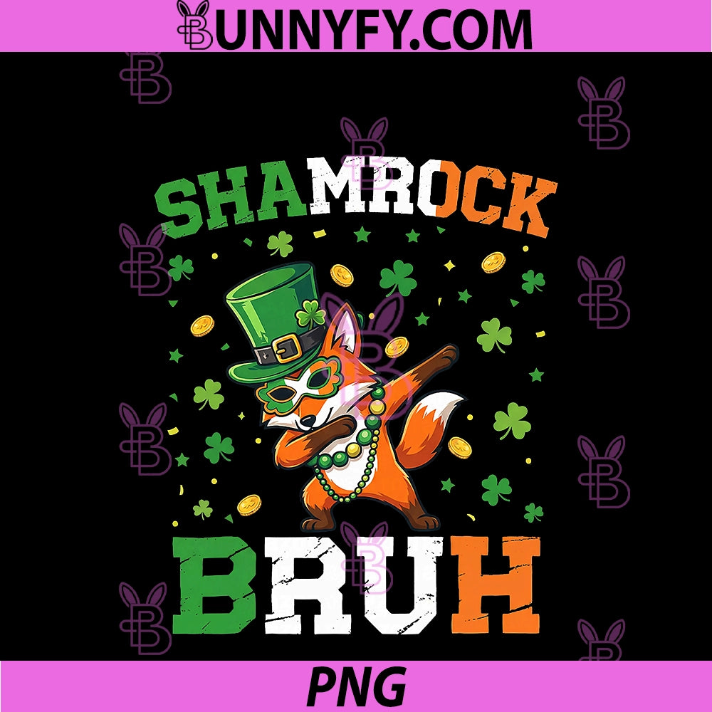 Shamrock Bruh PNG, Funny St Patrick’s Day Dancing Fox PNG