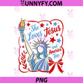 She Loves Jesus And America Too PNG, Patriotic Christian PNG