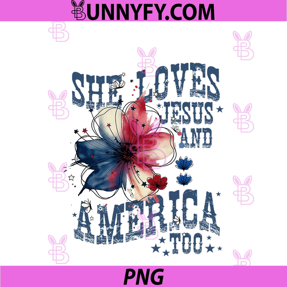 She Loves Jesus And PNG, America PNG