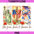 She Loves Jesus and America Too PNG, Patriotic PNG