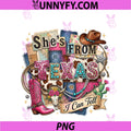 She's From Texas I Can Tell PNG, Western Cowgirl Pink Boot Gift PNG