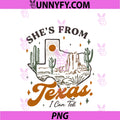 She's From Texas I Can Tell Retro PNG, Vintage Texas Girl PNG