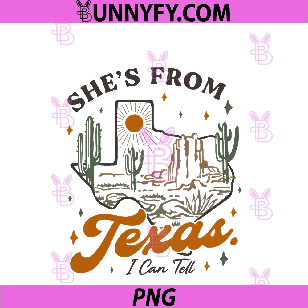 She's From Texas I Can Tell Retro PNG, Vintage Texas Girl PNG