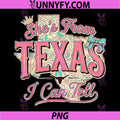 Shes from Texas I Can Tell PNG, Floral Texas Map PNG