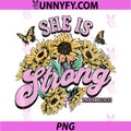 She is Strong Proverbs 3125 PNG, Sunflowers Butterflies Floral PNG