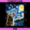 Shiba Inu Dog Canine Art Van Gogh PNG, Starry Night Shiba Inu Performance PNG