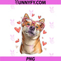 Shiba Inu Dog Valentine's Day PNG, Heart Glasses PNG