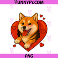 Shiba Inu Valentines Cute PNG, Heart Dog Lover mom PNG