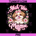 Shih Tzu Mama Cute PNG, Dog Mom Paw Heart Floral PNG