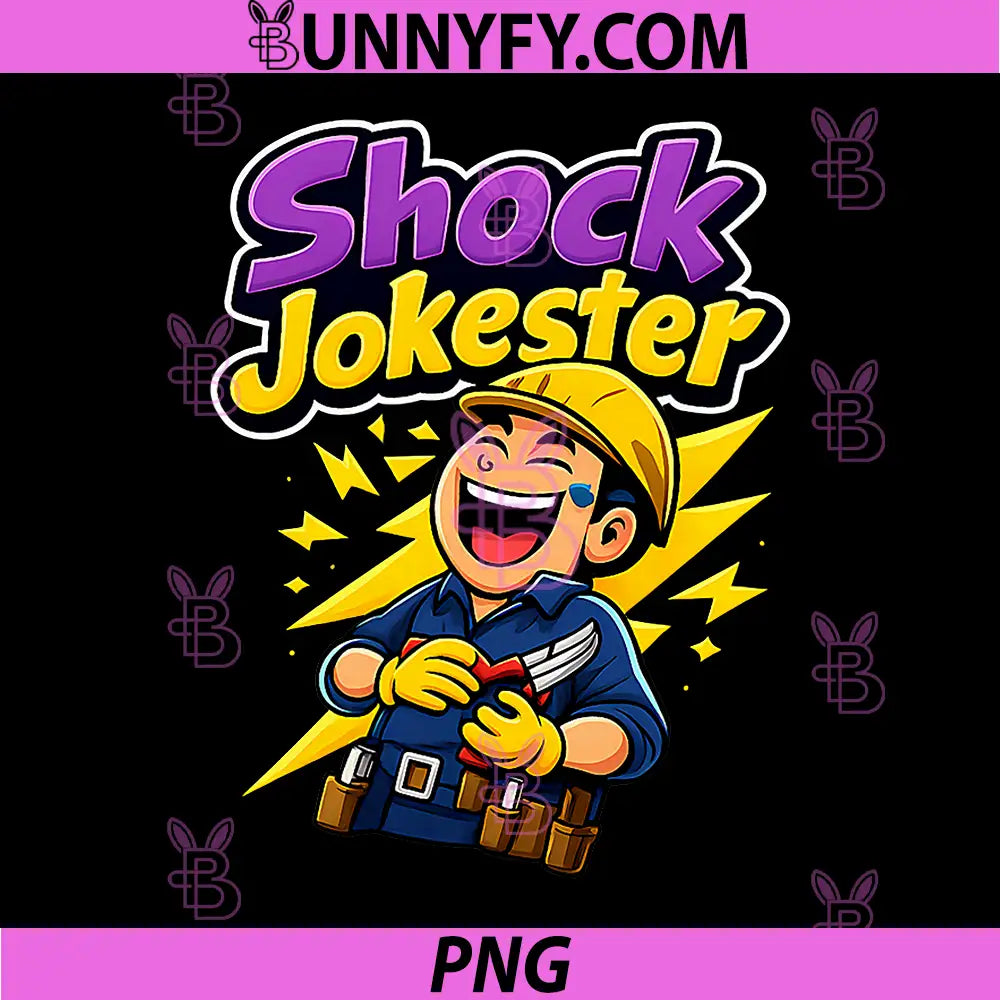 Shock Jokester PNG, Electrician Humor Cartoon Bolt Design PNG