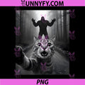 Shocked Tabby Cat PNG, Selfie with Bigfoot Funny PNG