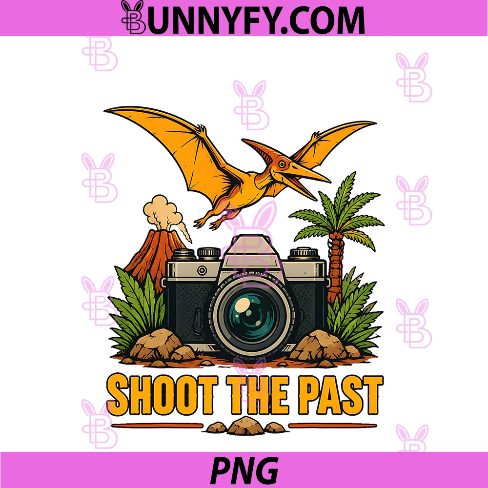 Shoot The Past Vintage PNG, Camera Pterosaur Retro PNG