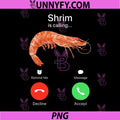 Shrim Is Calling Funny Meme PNG, Shrimp Phone Call Joke PNG