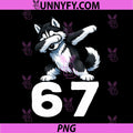 Siberian Husky Dog Dabbing 67 PNG, Meme Six Seven Funny PNG