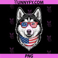 Siberian Husky Dog USA Flag PNG, Sunglasses 4th of July PNG