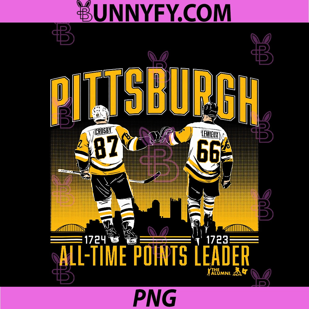 Sidney Crosby & Mario Lemieux PNG, Points Record Pittsburgh PNG