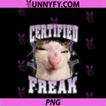 Silly Certified Freak Eat Cement Cursed Cat PNG, Funny Cats Meme PNG