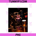 Silly Chocolate Labrador Retriever PNG, Drinking Beer Cigar Dog PNG