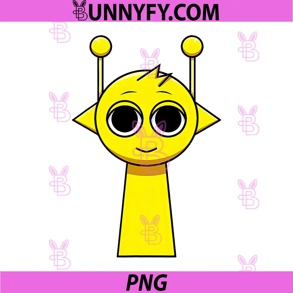 Cute Yellow Alien Cartoon Character PNG, Kawaii Robot Mascot PNG