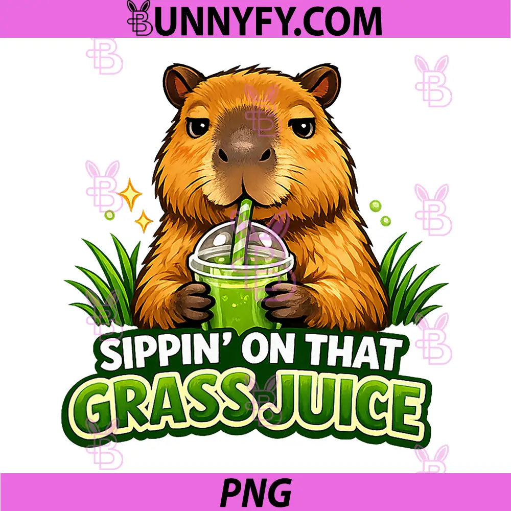 Sipping Grass Juice PNG, Capybara Laid Back Healthy Lifestyle PNG