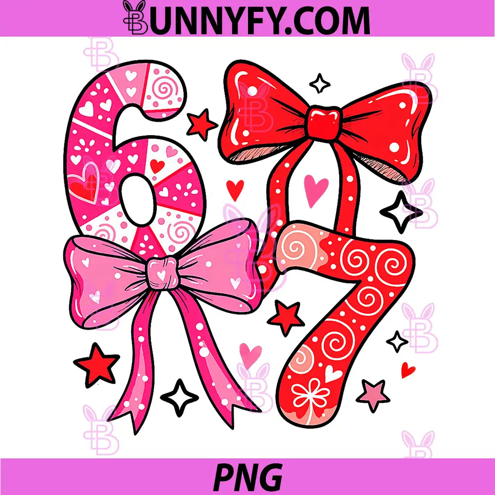 Six Seven 67 Meme PNG, Cool Valentine’s PNG