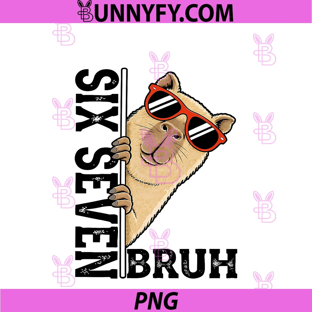 Six Seven 67 PNG, Capybara Sunglasses Gifts PNG