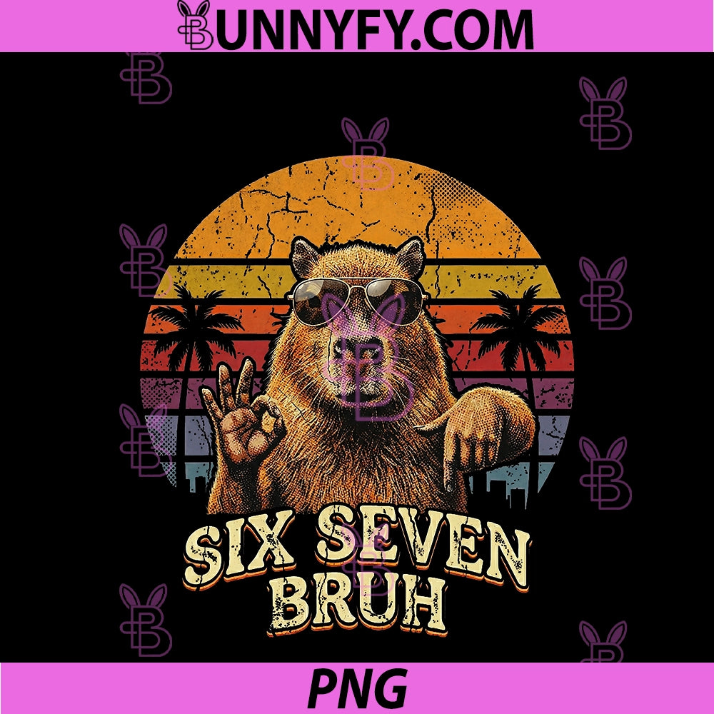 Six Seven Bruh 67 Capybara 6 7 PNG, Funny Meme Animal 6-7 PNG
