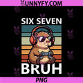 Six Seven Bruh 67 Meme PNG, Funny Capybara Retro Gaming PNG