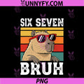 Six Seven Bruh 67 Meme PNG, Funny Capybara Retro PNG