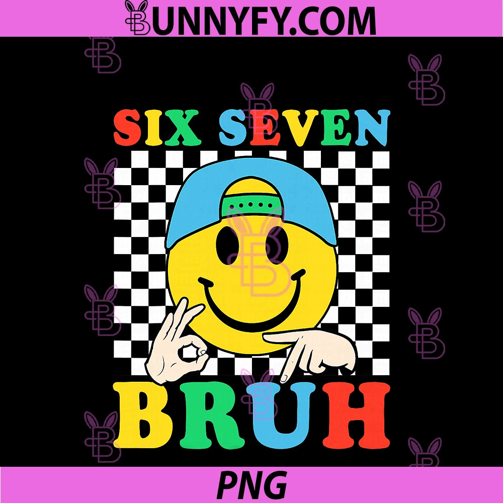 Six Seven Bruh Boys 67 PNG, Meme Gen Alpha Slang 6 7 Kid Brainrot PNG