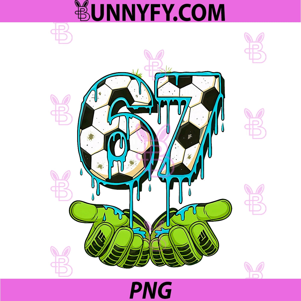 Six Seven Ice Cream Drip PNG, Sports Cool Meme 67 Number PNG