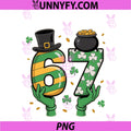 Six Seven Meme 67 St PNG, Patrick's Day Shamrocks PNG