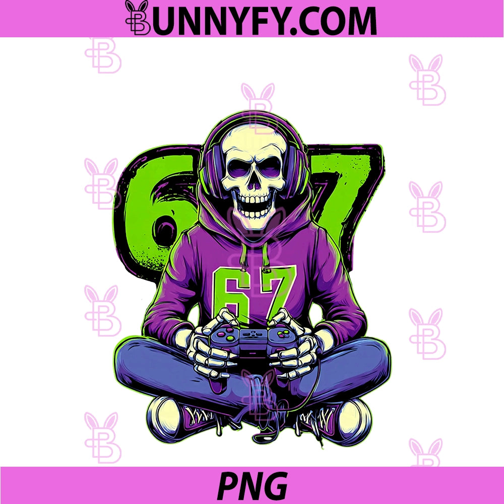 Skeleton 67 Gamer PNG, With Retro Controller PNG