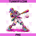 Skeleton Baseball PNG, Halloween Ice Cream Drip Colorful PNG