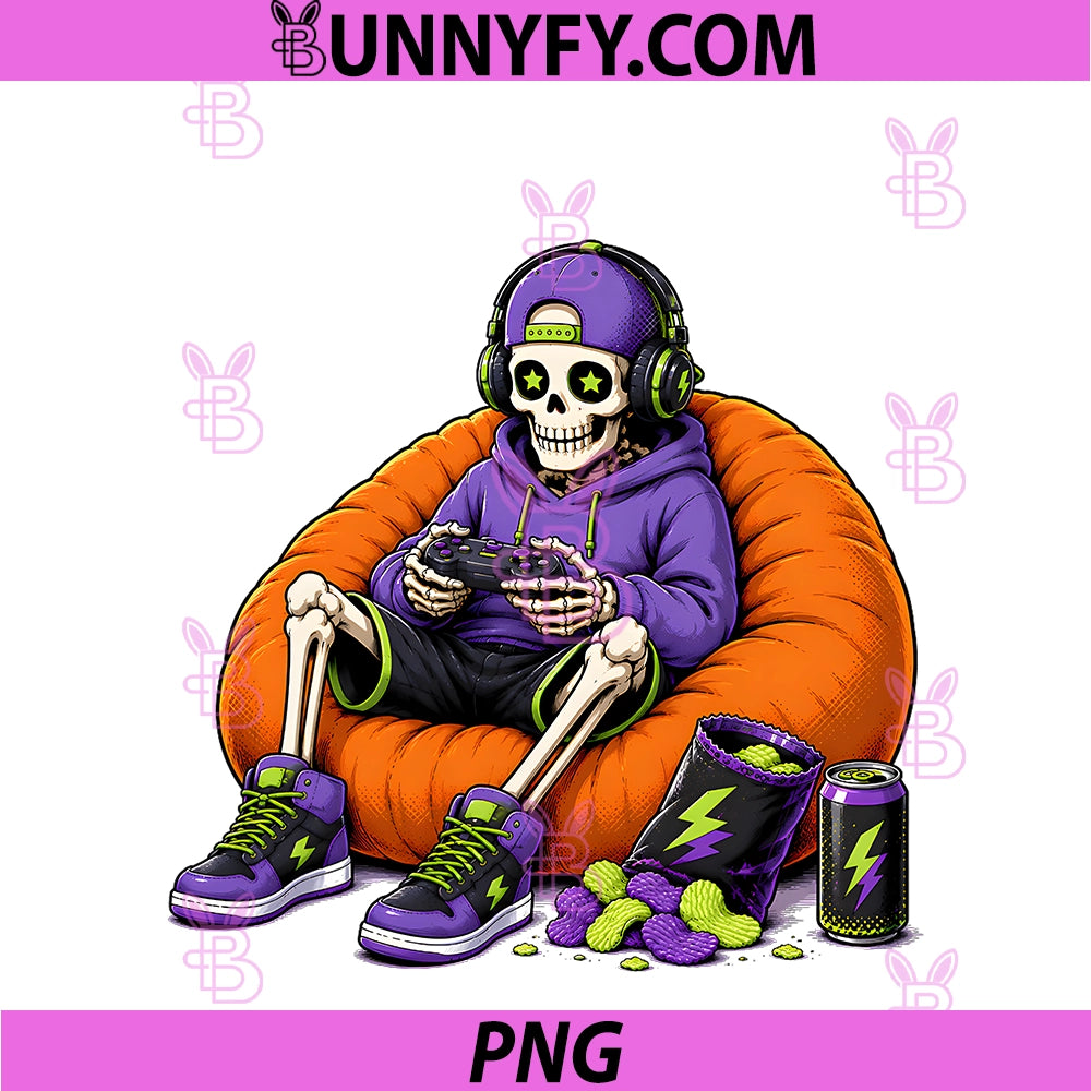 Skeleton Gamer Gaming PNG, Halloween PNG