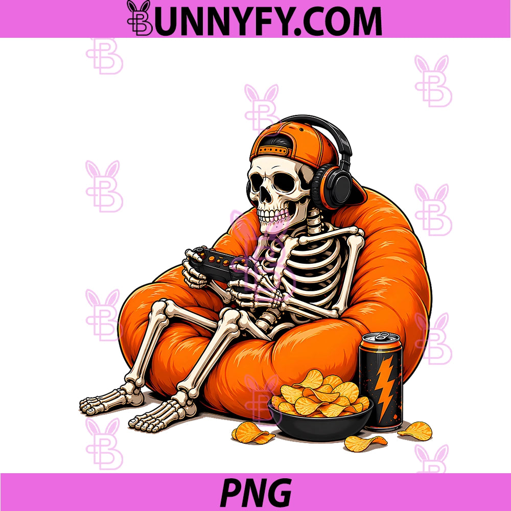 Skeleton Gamer Gaming PNG, Halloween PNG