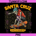 Skeleton Skater Santa Cruz PNG, Old School Retro Skateboard Beach PNG