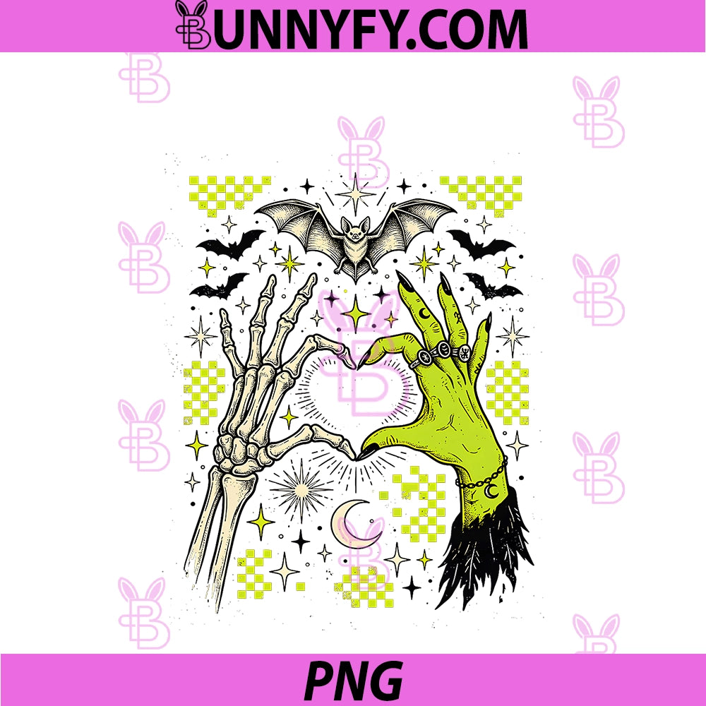 Skeleton Witch Hands Heart Gothic PNG, Halloween Celestial PNG