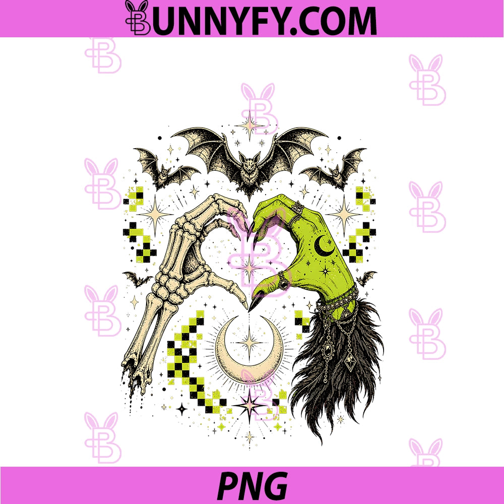 Skeleton Witch Hands Heart Gothic PNG, Halloween Celestial PNG