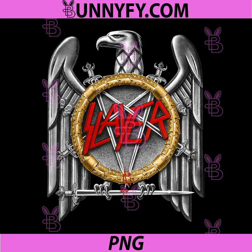 Slayer Silver Eagle Logo PNG, Slayer Metal Band Emblem PNG