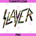 Slayer Camo Logo Typography PNG, Military Camouflage Word Art PNG