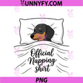Sleeping Dachshund PNG, Pyjamas Dog Lover Official Napping PNG