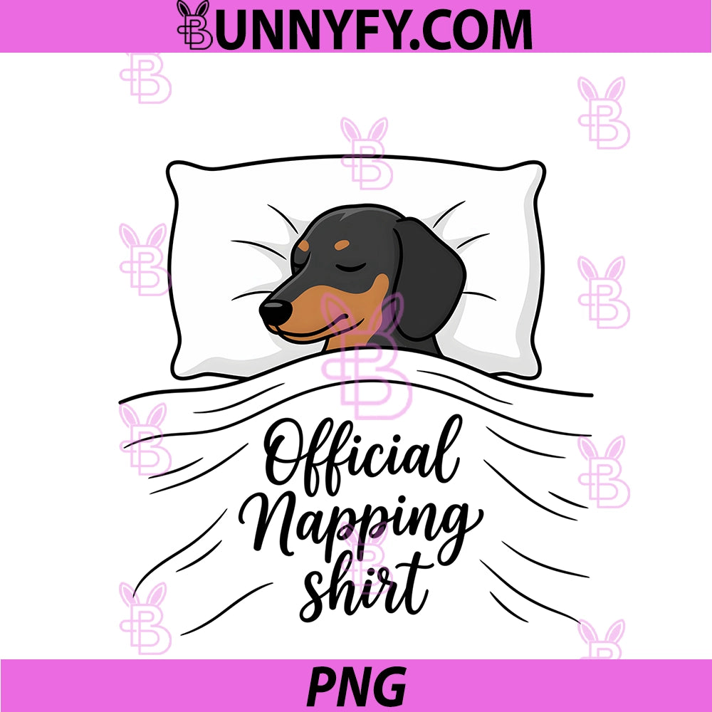 Sleeping Dachshund PNG, Pyjamas Dog Lover Official Napping PNG