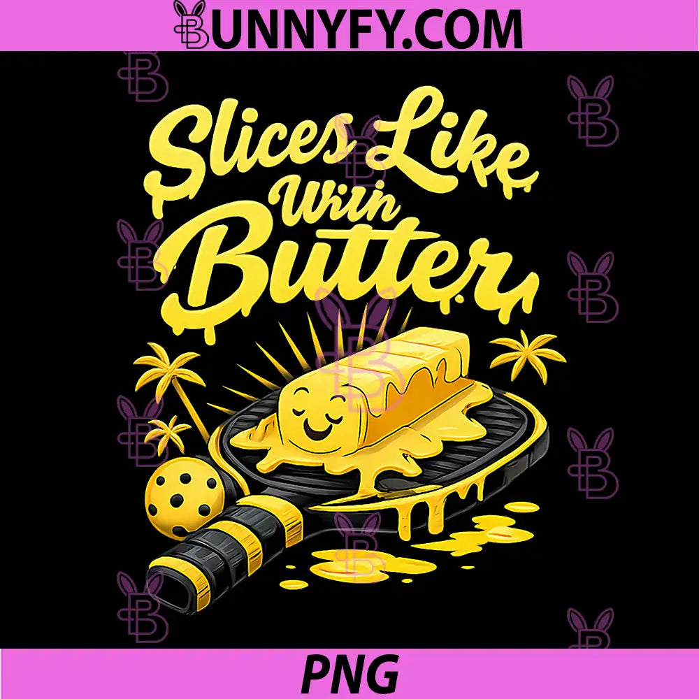 Slices Like with Butter PNG, Pickleball Retro Graphic PNG